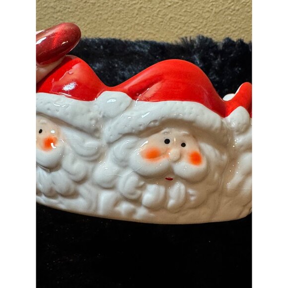 Royal Norfolk Ceramic Santa Claus Candy Dish Decorative Bowl 6" Round - Picture 3 of 5